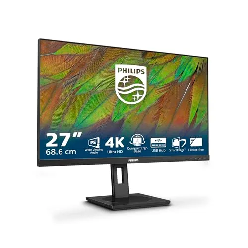 Philips 27B1N3800-3000 Series - LED-Monitor - 68.6 cm (27") - 3840 x 2160 4K UHD (2160p) @ 60 Hz - IPS - 350 cd/m² - 1000:1-4 ms - 2xHDMI, DisplayPort - Lautsprecher - Schwarz