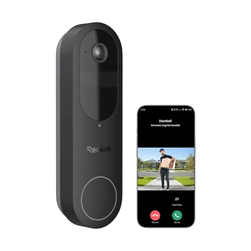 Reolink Video Doorbell, 2K Akku Türklingel mit Cam, 1:1 Kopf-bis-Fuß-Sicht