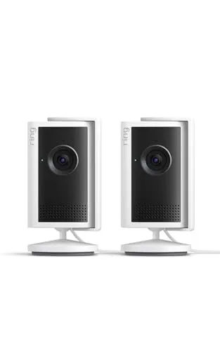 Ring Innenkamera Plus (Indoor Camera Plus, neueste Generation), für dein Zuhause oder Unternehmen, Sicherheitskamera mit Netzstecker, Retinal 2K, 4x-Zoom, manuelle Objektivabdeckung, 2 Kameras