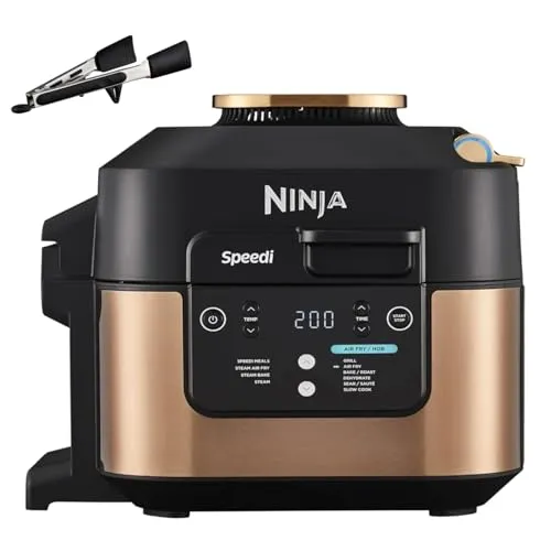 Ninja Speedi 10-en-1 Cuiseur rapide, Air Fryer, Friteuse à air et Multicuiseur, 5.7L, Repas pour 4 en 15 minutes, Vapeur, Gril, Cuire au four, Rôtir, Saisir, Mijoter et plus, Noir et Cuivre ON400EUCP