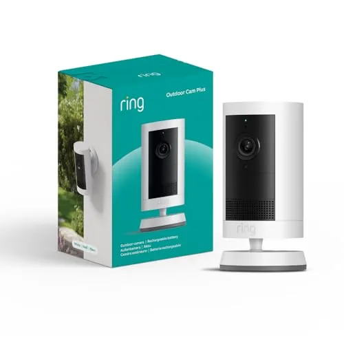 Ring | Cámara exterior Plus con batería (Outdoor Camera Plus última generación) | Vídeo 2K de gran angular | Cámara inalámbrica exterior | Prueba gratuita de 30 días del plan de suscripción Ring