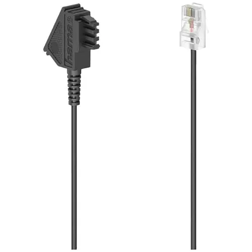 Hama DSL - Cavo patch 1 x TAE F maschio, 1 x RJ45 maschio 8P2C 10 m, colore: Nero