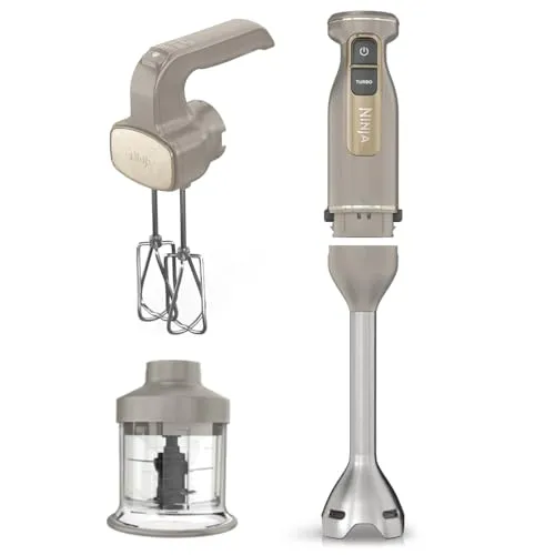 Ninja Foodi 3-in-1 Stabmixer, Handmixer & Zerkleinerer, Stone Gold