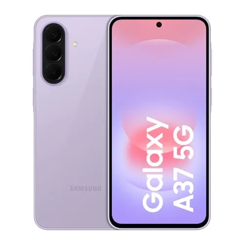 Samsung Galaxy A37 5G, Schlankes AI-Smartphone, Awesome Intelligence, 256 GB Speicherplatz, 50 MP Weitwinkel-Kamera, Bis zu 2 Tage Akkulaufzeit, IP68, Awesome Lavender, 2,5 Jahre Herstellergarantie