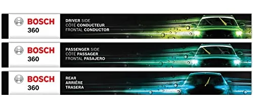 Bosch 360 B36003 Kompletter Fahrzeugwischerblatt-Ersatz, vordere Wischerblätter (Paar) und hinteres Wischerblatt (1), 66/43/30,5 cm, (Kompatibilität mit Linkslenker-Fahrzeugen nicht garantiert)