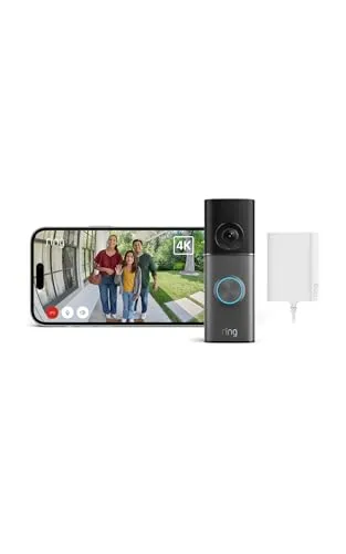 Sonnette vidéo Pro filaire (Wired Video Doorbell Pro, nouvelle génération) sur secteur, Sonnette vidéo, Retinal 4K, zoom amélioré jusqu'à 10x, Essai gratuit de 30 jours de l'abonnement Ring