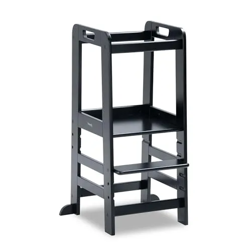 hauck Holz Lernturm Kinder mitwachsend 1-6 Jahre, Learn N Explore Black