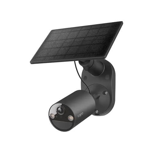 Tapo C411 KIT 2K Solar Überwachungskamera für außen, nicht entfernbarer Akku, Farbnachtsicht, WLAN 2,4 GHz, Zwei-Wege-Audio, Personenerkennung, lokale Speicherung über microSD-Karte oder H500-Homebase