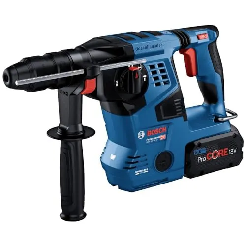 Bosch PRO 18V System Akku Bohrhammer GBH 18V-28 CF (inkl. Zusatzhandgriff, Fetttube, Schnellspannbohrfutter, Einlage, L-BOXX, ohne Akku/Ladegerät)