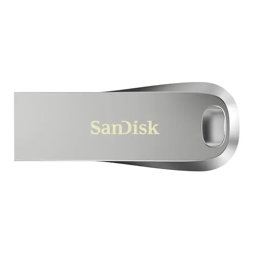 SanDisk 512 Go Ultra Luxe Flash Drive USB 3.2 Gen 1, Clé USB, des vitesses allant jusqu'à 400 Mo/s en lecture, Argent