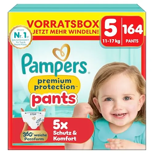 Pampers Premium Protection Pants Gr.5 Junior 11-17kg Vorratsbox - 164 Stück