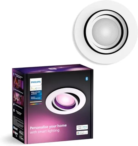 Philips Hue White &Color Ambiance, Spot Encastré Centura, Pack de 1, Blanc