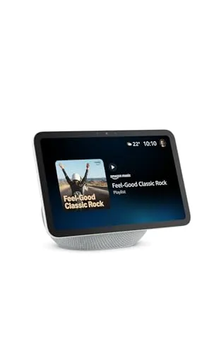 Amazon Echo Show 8 (neueste Generation), brillantes 8,7-Zoll-Display in HD-Auflösung mit raumfüllendem und 3D-Audio, Weiß, mit Alexa+ Early Access