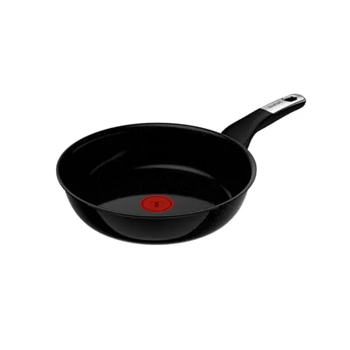 Tefal Explore On Keramikpfanne 24 cm, langlebige keramische Antihaftversiegelung, Fusioncore-Technologie, kratzfest, tiefe Form, Thermo-Signal, für alle Herdarten geeignet, Schwarz, G2140432