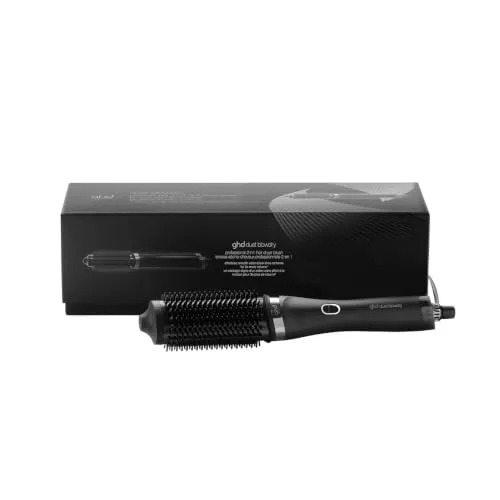 ghd Duet Blowdry, Spazzola Asciugacapelli Lisciante, Capelli più Lucenti fino a 24H, Da Bagnato ad Asciutto Senza Danni da Calore, Piega 3x più Voluminosa, Per Tutti i Tipi di Capelli, Nero