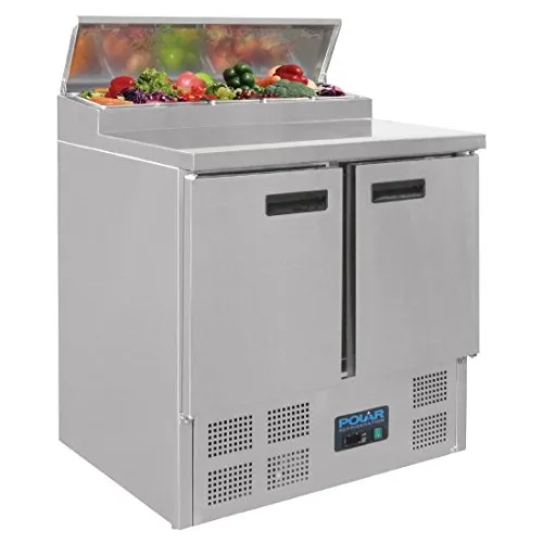 Polar refrigerado para pizza y ensalada Prep contador 254 L comercial pantalla